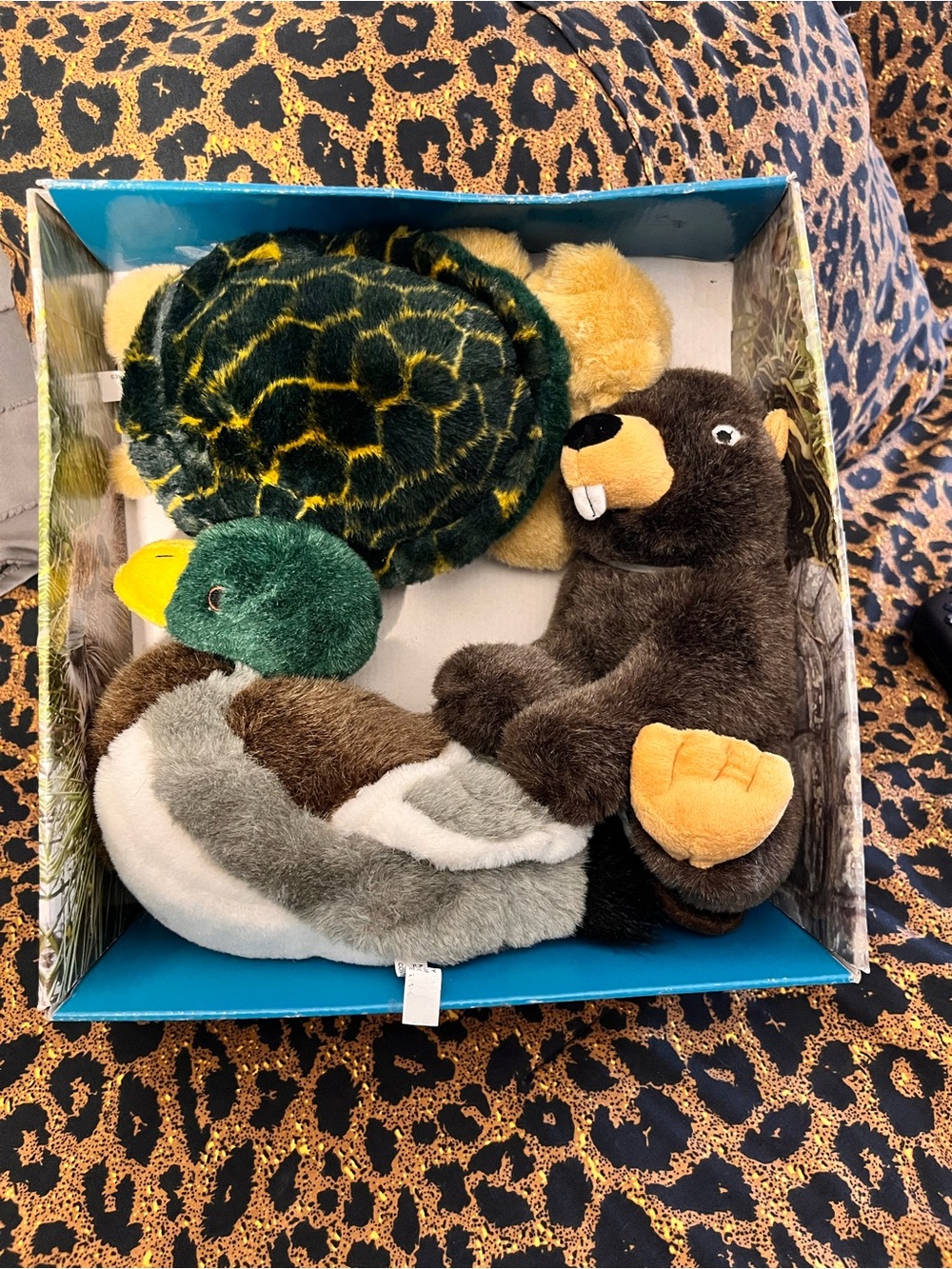Small Pets Plush Toy Set - Green Turtle, Mallard Duck & Brown Beaver